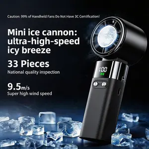 HOOYS ice fan Portable Handheld High Speed Fan 100 Adjustable Levels Foldable for Summer Travel Vacation Essentials& Outdoor Activities cool fan 2026NEW