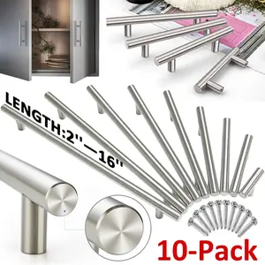 10-Pack Cabinet Pulls Satin Nickel Stainless Steel Kitchen Drawer Pulls Cupboard Pulls Brushed Nickel Cabinet Handles