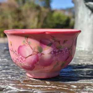 A428. Elegant Pink Porcelain Kung Fu Tea Cup with Frost Finish