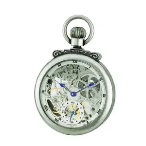 Charles-Hubert- Paris  47mm Mechanical Pocket Watch - Antique Chrome