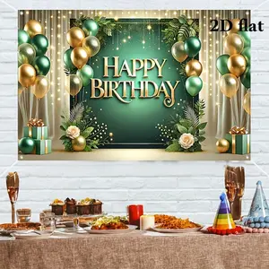 1 Piece and Gold Balloon Background Fabric for Birthday Celebrations, Adult Party Decoration, Photography Prop Supplies