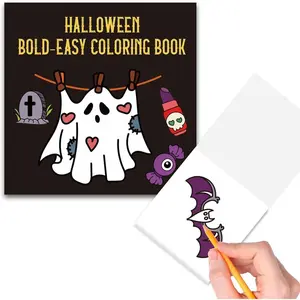 1 Pack 50 Pages Mini Coloring Books Pocket Size 3x3 inches Pocket Size Small Gifts for Men Women,Classroom Activity Travel Creating Birthday Party Favors（Halloween）