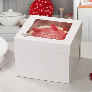 Cake Packaging Boxes with Window, 3 Sizes 8"/10"/12", Clear Window, Dessert Table Display Set, Cake Decoration Supplies for Parties