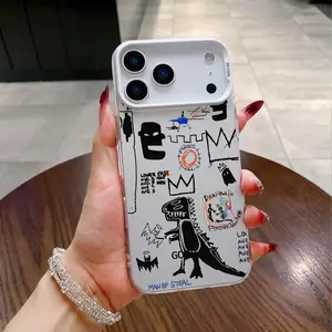 Banksy graffiti Pattern Case for iPhone 17 Pro Max 17 Air 16/15/14/13/12/11 Pro Max XR XS E Plus Retro High-end Shockproof Drop Screen Protection Cute Durable PC Smartphone Cover