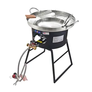 ARC 23" Heavy Duty Concave Comal Set – 26,000 BTU Propane Burner Stove and Stand Included, Discada Disc Cooker, Perfect for Backyard BBQ, Outdoor Camping, and Tacos al Pastor