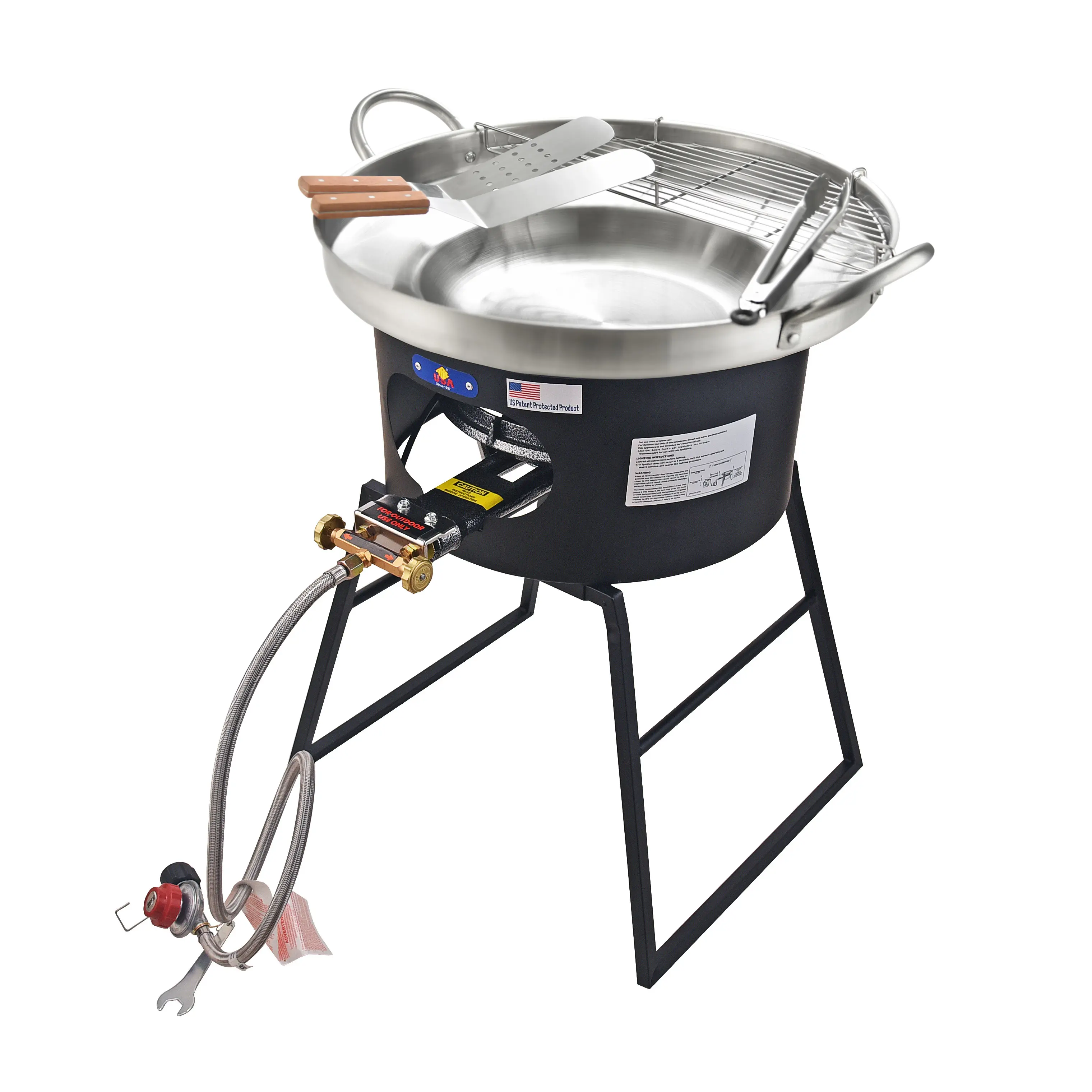 ARC 23" Heavy Duty Concave Comal Set – 26,000 BTU Propane Burner Stove and Stand Included, Discada Disc Cooker, Perfect for Backyard BBQ, Outdoor Camping, and Tacos al Pastor