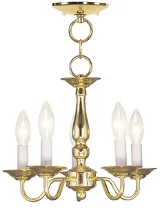 5 Light Polished Brass Chain Hang/Ceiling Light fixture with Steel base material