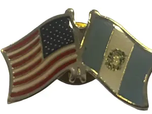 Guatemala & United States Flag Pin - Dual Country Symbolic Lapel Accessory for Travel and Souvenirs