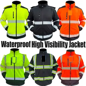 Unisex Safety Jacket High Visibility Reflective Waterproof Fleece Menswear Long Sleeve Man