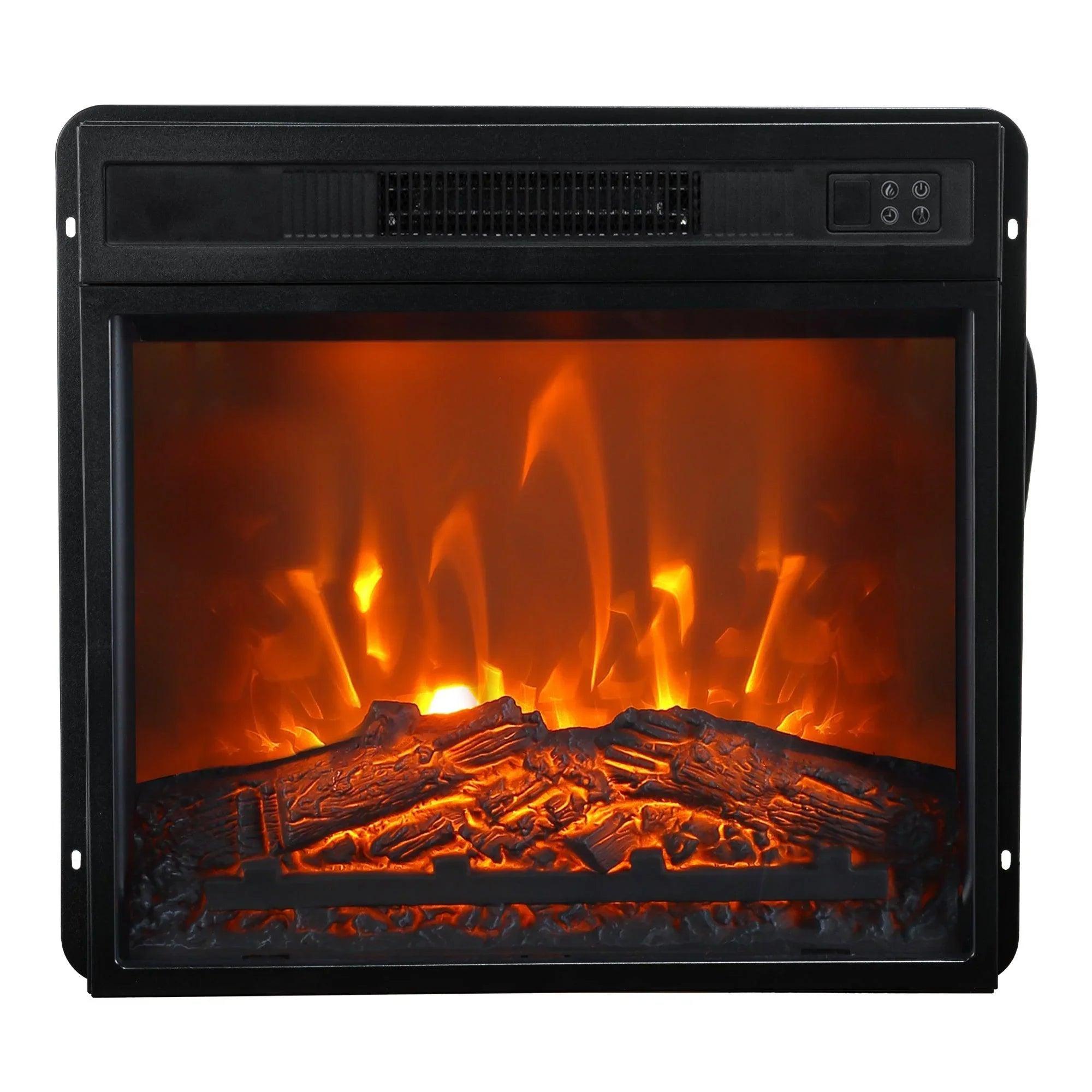 18" Modern Black Insert Electric Fireplace | Recessed & Space-Saving 18" Modern Black Insert Electric Fireplace | Recessed & Space-Saving