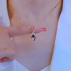 Love At First Sight 14K Gold-plated Non-fading Titanium Steel Necklace Accessories, Such As Your Heart Clavicle Chain Women& #         39;s Light Luxury Niche High-end Design, Suitable For Women& #         39;s Holiday Gifts