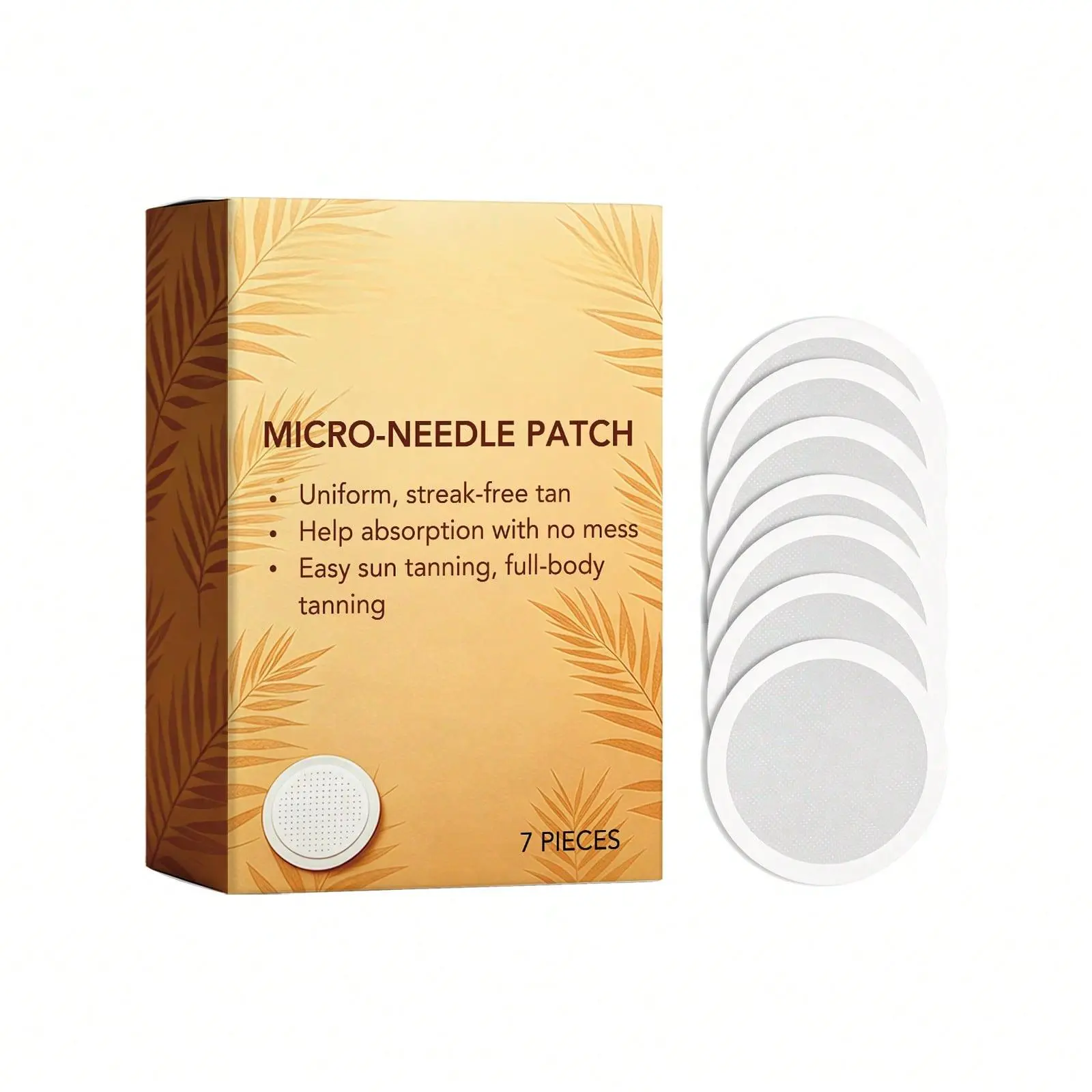 Sunless Microneedle Glow Tanning Patch - Natural Golden Tan for Face & Body (Gentle & Fast Absorbing)