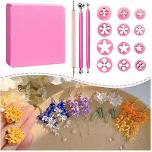 Spring Clay Cutters, Spring Polymer Clay Cutters , Small Flower Clay , 12 Shapes Polymer Clay Cutters for Earrings, Polymer Clay Tools, Polymer Clay Earring Making Kit