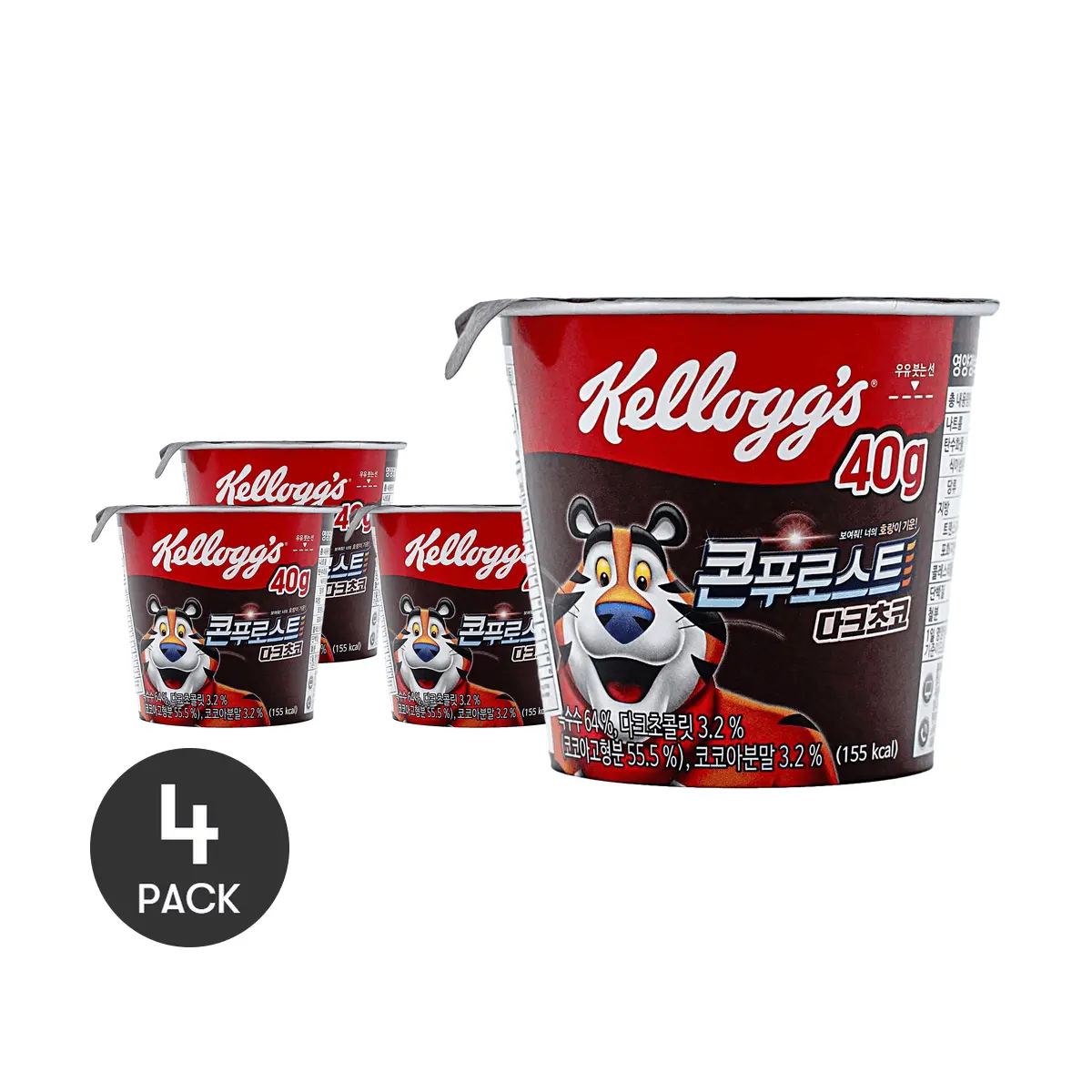 4 Pack Kellogg's Korean Version Frosted Corn Flakes Cereal, Dark Chocolate Flavor, 40g/Cup - Breakfast Meal Replacement, Instant Ready-to-Eat 4 Pack Kellogg's Korean Version Frosted Corn Flakes Cereal, Dark Chocolate Flavor, 40g/Cup - Breakfast Meal Replacement, Instant Ready-to-Eat