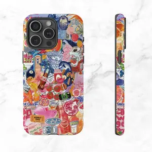 European Summer Preppy Case, Italian Summer Collage Phone Case for iPhone 15 14 13 12 11 X - TPU Phone Case Warranty and Protection - Phone Accessories Cellphone Protector Shockproof Handheld Protective Vintage