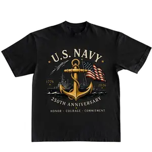 U.S. Navy 250th Anniversary T-Shirt, 1776–2026 Navy Tribute Shirt, Honor Courage Commitment Tee, Patriotic Military Veteran Gift, American Navy Celebration Shirt