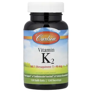 Carlson Vitamin K2, 90 mcg, 120 Soft Gels
