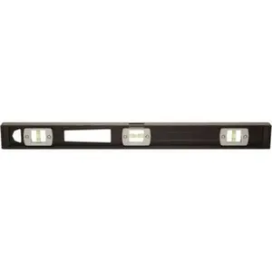 Johnson Level & Tool Magnetic 78" Long 5 Vial I-Beam Level Aluminum, Black, 3 Plumb & 2 Level Vials 3878