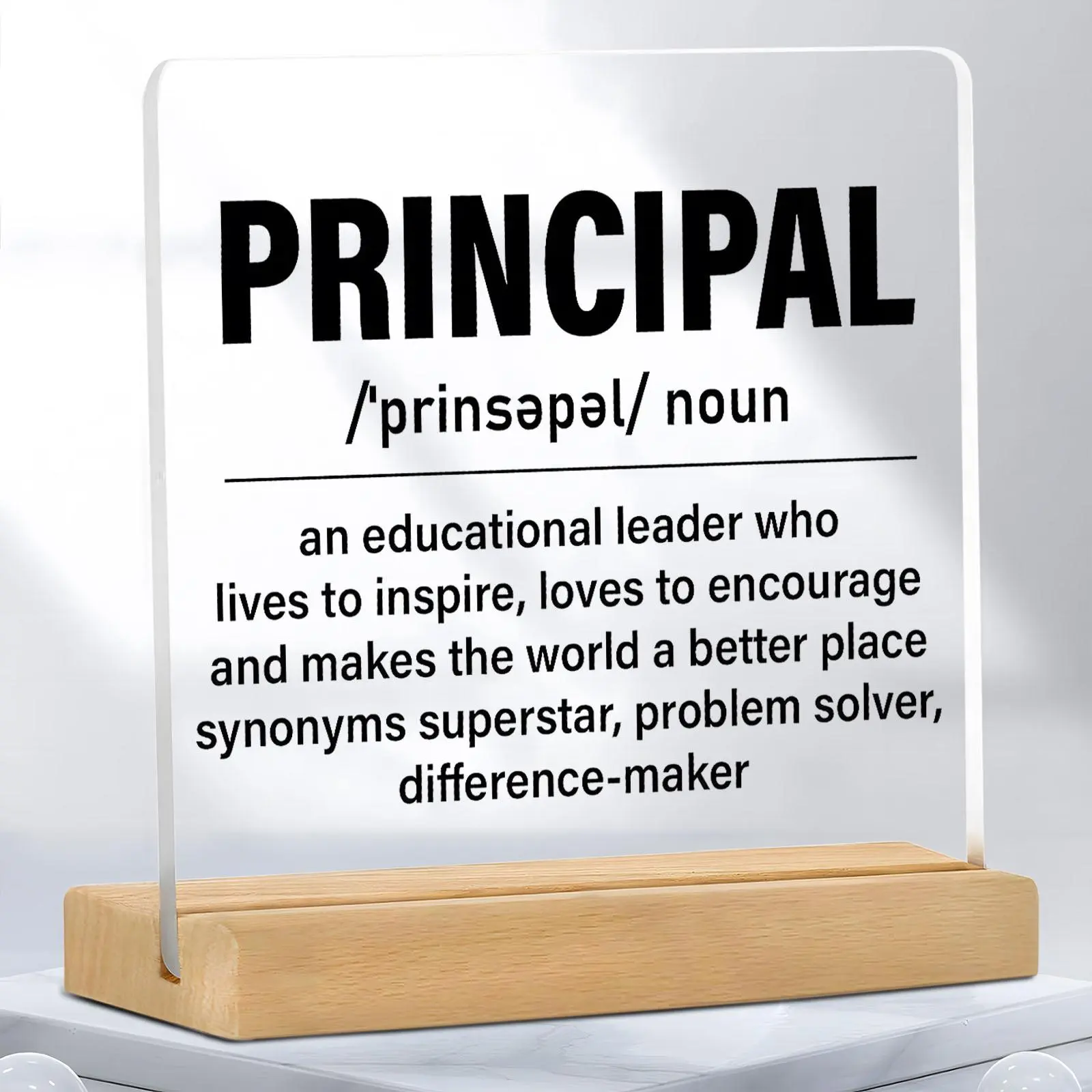 Principal Definition Acrylic Desktop Sign, 1 Count Funny Creative Gift, Desktop Ornament for Home Office School, Home Decor