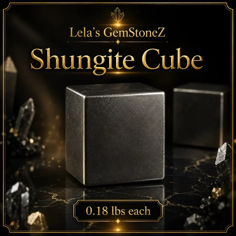 Lela's GemStoneZ Shungite Cube 0.18 lbs Each Polished Deep Black Stone for Grounding Energetic Protection & Meditation Spaces