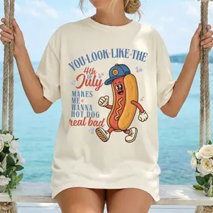 You Look Like The 4th of July Shirt, Funny Hot Dog Graphic Tee, Patriotic Comfort Colors T-Shirt, USA Independence Day Shirt, Summer BBQ Tee