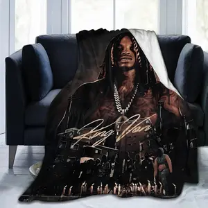 King Von Urban Art Print Ultra-Soft Flannel Blanket, warm and comfortable for home, office, and travel; the perfect gift for hip-hop artists. festive decoration