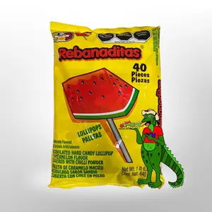 Candy Pop watermelon lollipop with chili coat Rebanadita