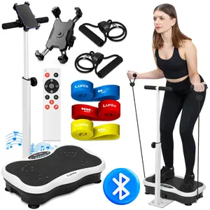 LX18 Vibration Plate With Handlebar White LX18 Vibration Plate With Handlebar White