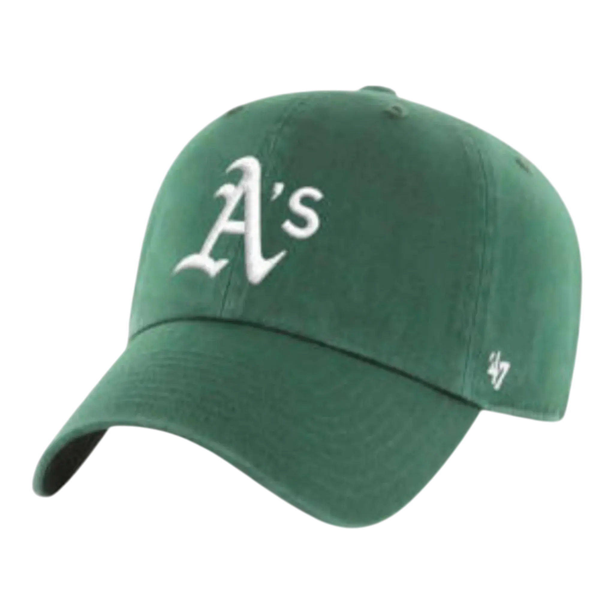47 Brand Clean Up Athletics Embroidered Arched Logo Strapback Cap - Dark Green, Adjustable, Casual Outfits Cap, Streetwear Hat, Trendy Hat for Everyday Wear