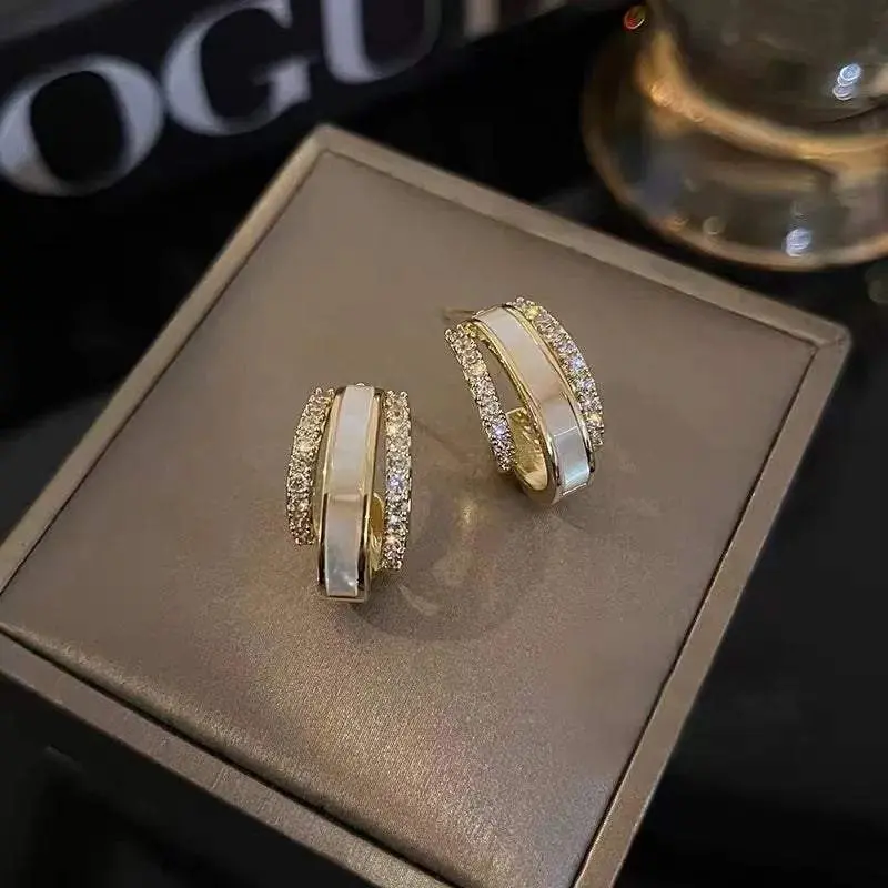 Charm Fusion Hoop Collection - Crystal CZ Studded Earrings