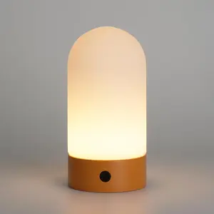 Operated Shower Lamp , Small Portable Cordless Table Lamp Rechargeable, Touch Dimmable Mood Light for Home/Patio/Dining/Outdoor (Orange)