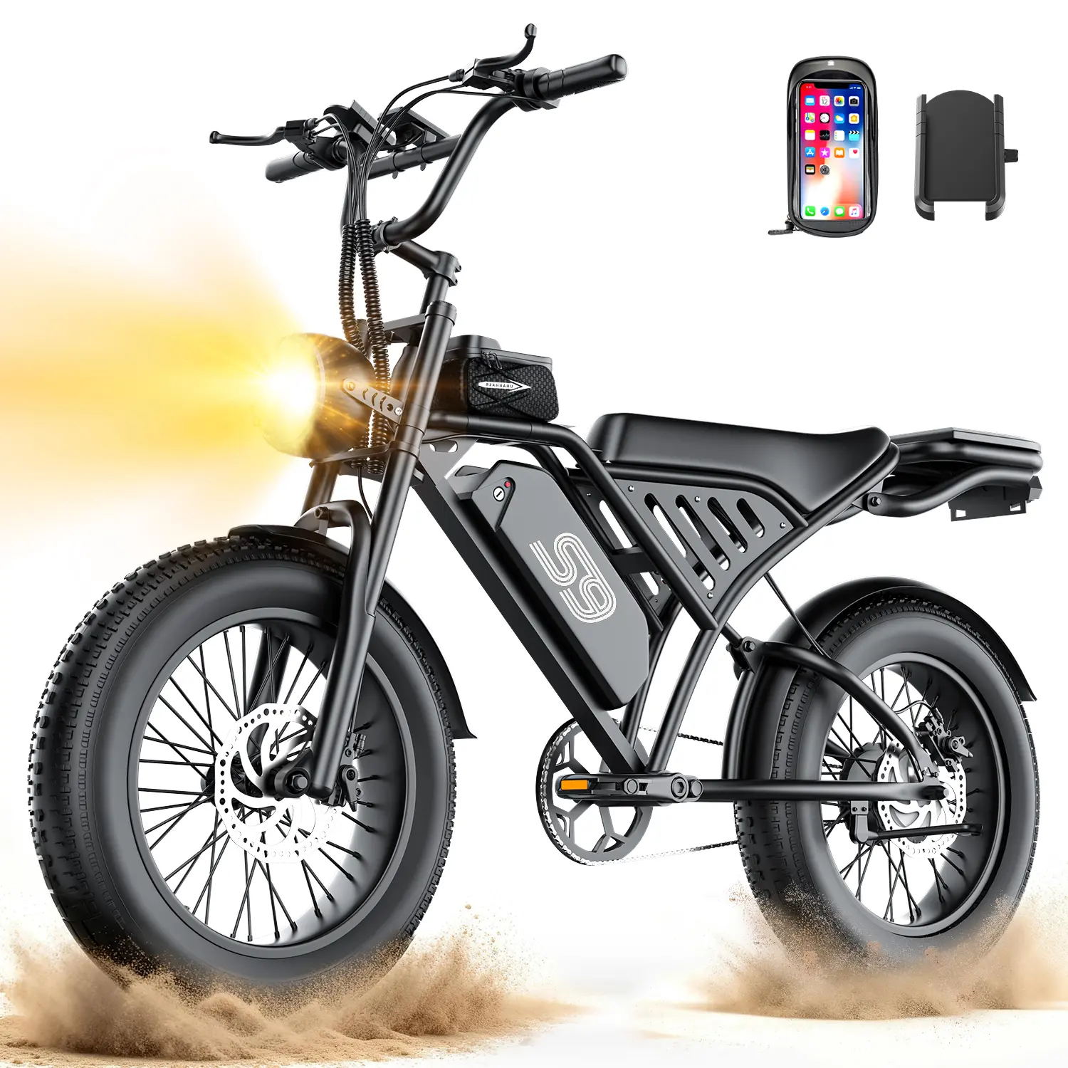 Pikabike Adult Fat Tire Ebike - 1500W Peak Electric Dirt Bike, 36 MPH, 65 mi Range, 48V 20AH Battery, 20"×4.0" Tires, Full Suspension, NFC & Password Unlock for Snow, Sand, Ebikes