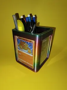 Pen/Pencil Holder with Trading Card Inserts