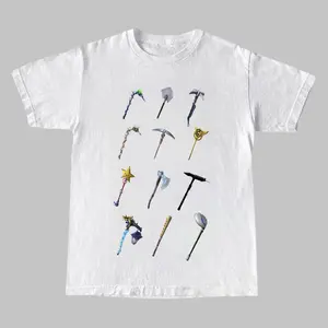 Fortnite Pickaxe Collection Graphic Tee, Trendy Gildan Heavy Cotton Shirt, Fun Gift Idea for Men
