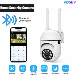 PBSEV Home Security Cameras,1080P HD Indoor Camera 360 Full View Color Night Vision,AI Human Detection & Motion Detection,Two-Way Audio,Bluetooth & 2.4G WiFi Connection,Wall CCTV No Trace Install, Easy Installation,Plug-in-Power,1Pack( Not 5G WiFi)