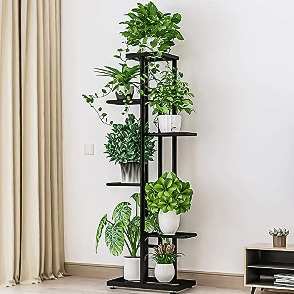 1 Pack 6 Layers Flower Pot Stand - Plant Holder Storage Shelf Rack For Home Garden Decoration - Creative Pots Organizer With Super Beautiful Design For Indoor Outdoor Decor