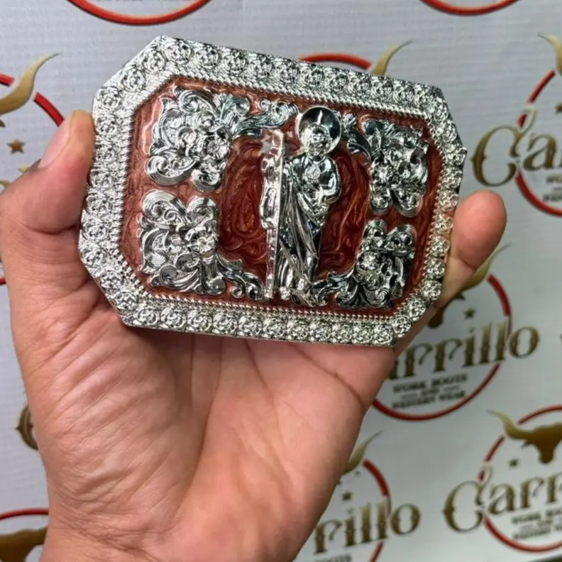 Hebilla con Imagen de San Juditas para Cinto de 2 Pulgadas - Hebilla con Imagen de San Juditas para Cinto de 2 Pulgadas -