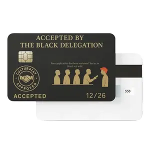Black Delegation Acceptance Card cover Waterproof Vinyl Card skin