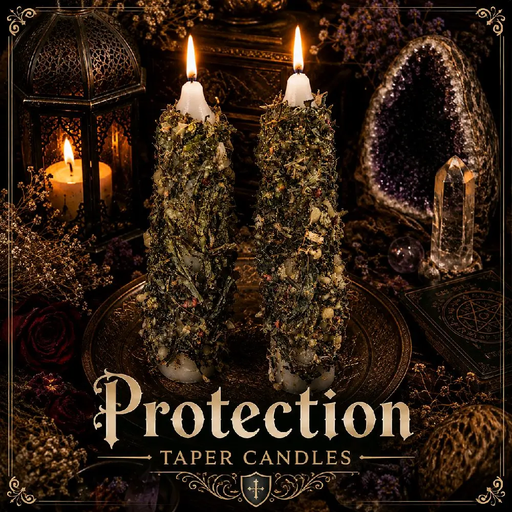 Protection Taper Candles Set Of 2