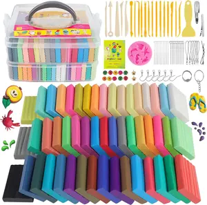 Polymer Clay Kits 50 Colors,Modeling Clay for  DIY Mold Oven Bake Clay with Storage Box Sculpting Tools and Accessories,for  Adult and Artist Friendly Ideal Gifts