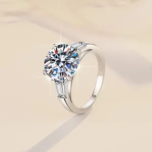 5 Carat D Color VVS Moissanite Ring, GRA Certified Pigeon Egg Style Fashion Ring, 925 Sterling Silver Women’s Ring