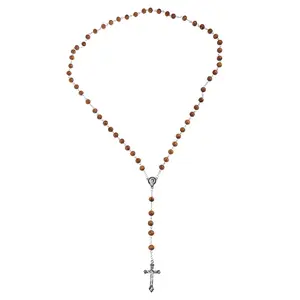 Crucifix Rosary Necklace Women Adults Religion Pendant Charm Jewelry