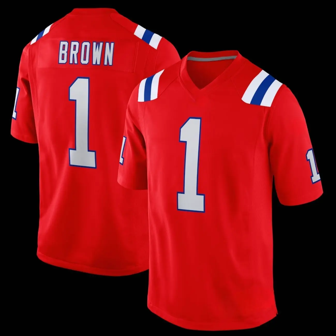 Unisex Football inspired by Brown 1 New England Alternate Game Jersey - Red