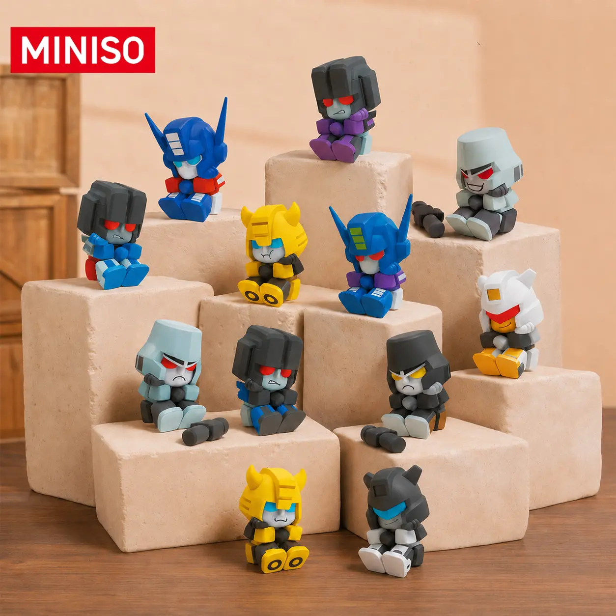 MINISO AAP Series Transformers Figure Ornament 01, Cute Collectible Action Figure, Desktop Decor Model Toy Gift, Back To School