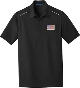 American Flag Embroidered Performance Polo