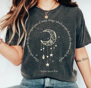 Edgar Allan Poe Shirt: Nevermore Raven Literary Quote, Dark Academia Poet Clothing