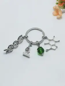 Biochemical Instrument Keychain Microscope Flask Multi-Combination Pendant Key Ring, Stylish Keyring, Unique Lab Accessory Gift, Durable & Stylish Design