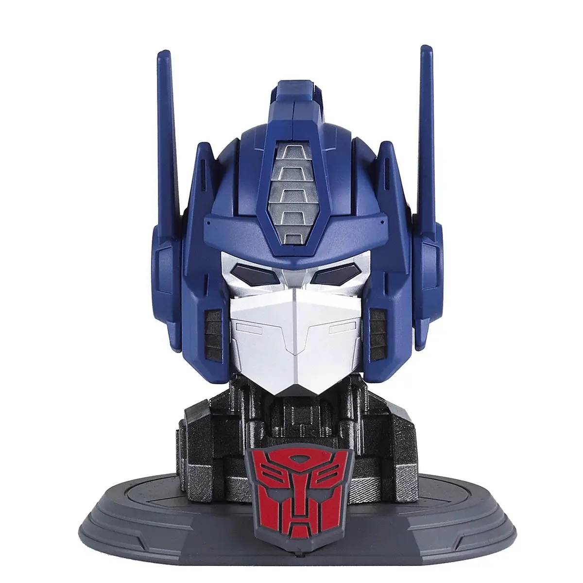 Killerbody G1 Optimus Prime EDC Alloy Head Sculpt - Pressure-Relief Collectible for Detailed Art Enthusiasts, 360-Degree Rotation Eyes, Detachable Autobots Mask Base, Exclusive Magnetic Display Stand, Press for Glow, Choking Hazard Small Parts Note, Enthu