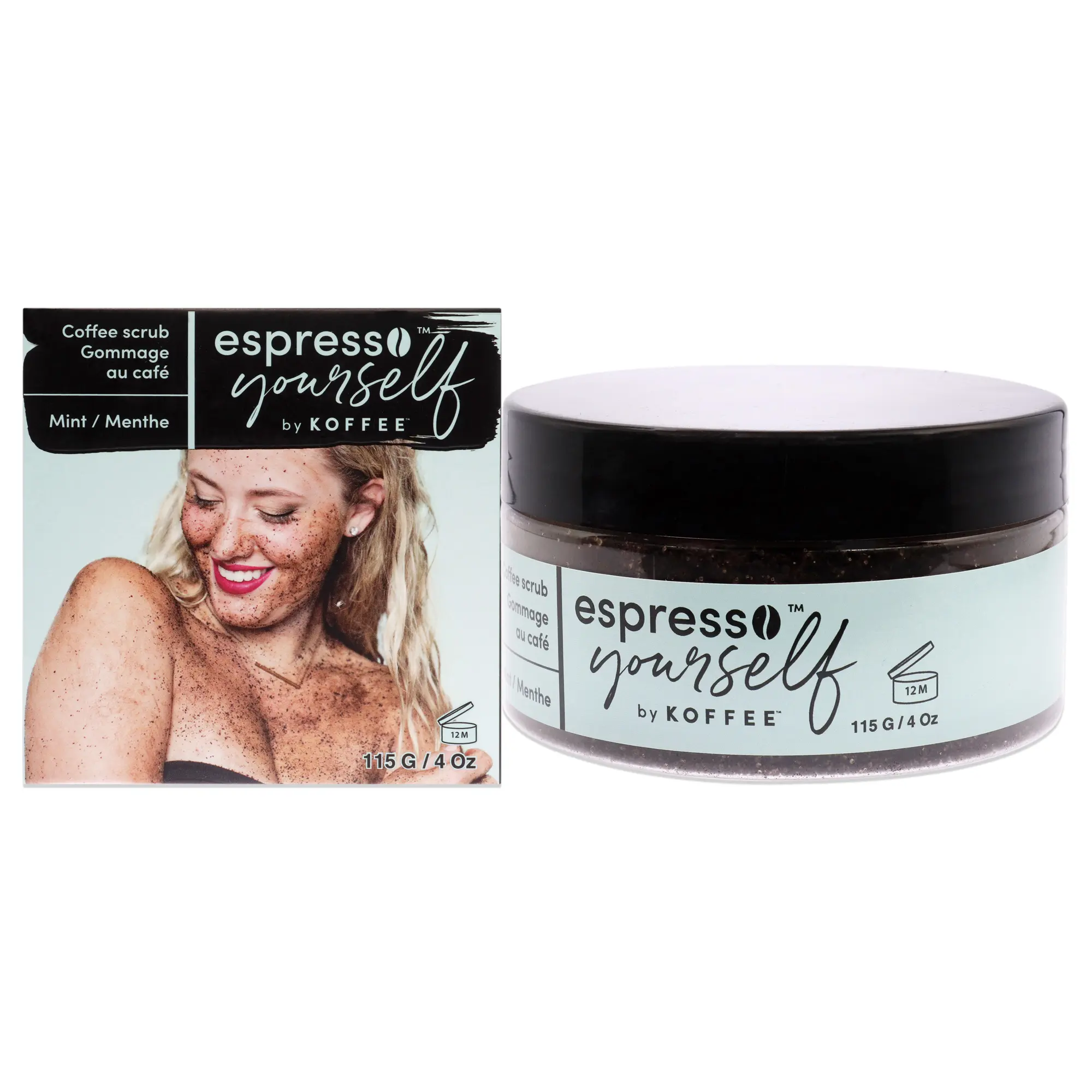 Koffee Beauty Mint Coffee Scrub - Exfoliating Body And Face Scrub - Polish And Smooth Skin With Ease - Invigorate Senses With Mint Fragrance Formula - For Naturally Radiant Skin - 4 Oz