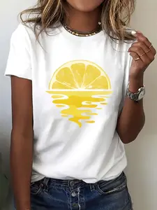 Women's Casual Everyday & Party T-Shirt - Soft Breathable Loose Fit Tee - All-Season White Top - Machine Washable Everyday & Formal Outfits - Comfortable Everyday Shirt, Versatile Clothing, Short Sleeves, Easy Care, Stylish Blouse, Fashion Lovers